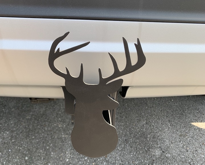 8” Buck Deer Head Black Receiver Hitch Cover Plug 8” Buck Deer Head Black Receiver Hitch Cover Plug
